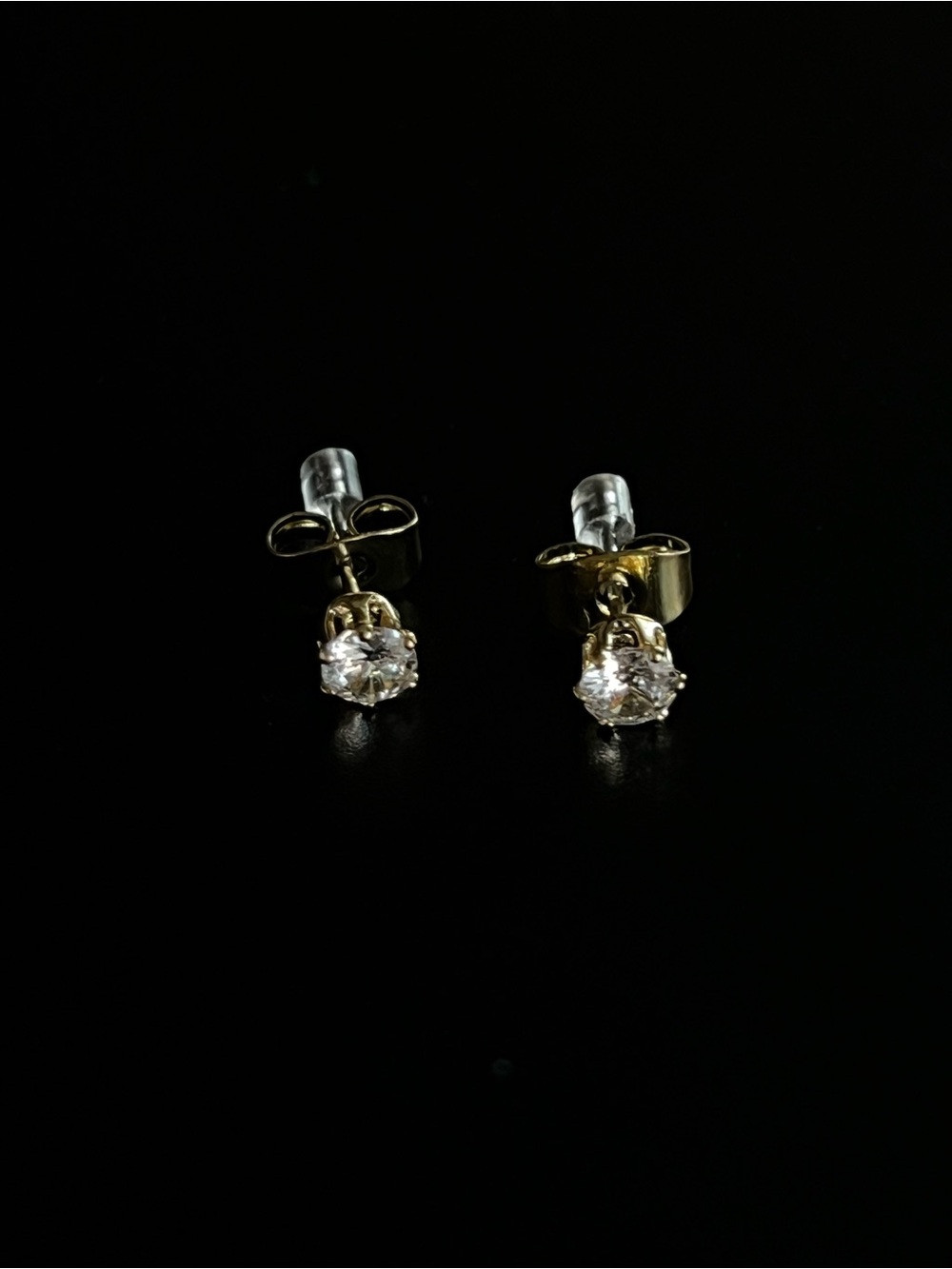 Nordstrom Gold Stud Earrings with Clear Stones